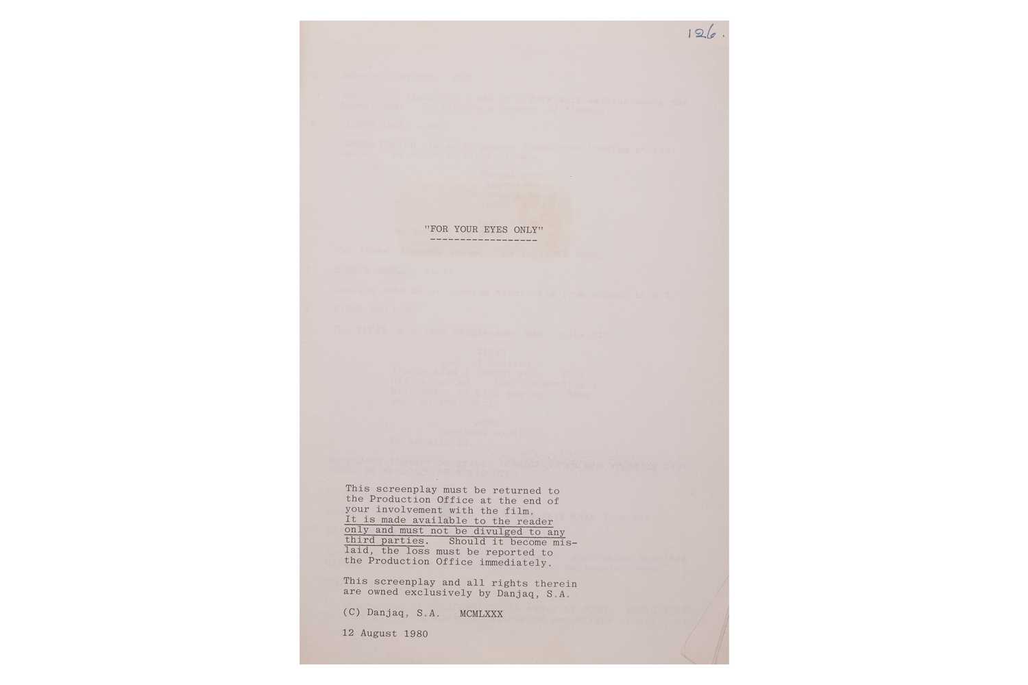 Lot 39 - The Marc Wolff Collection: James Bond: For...
