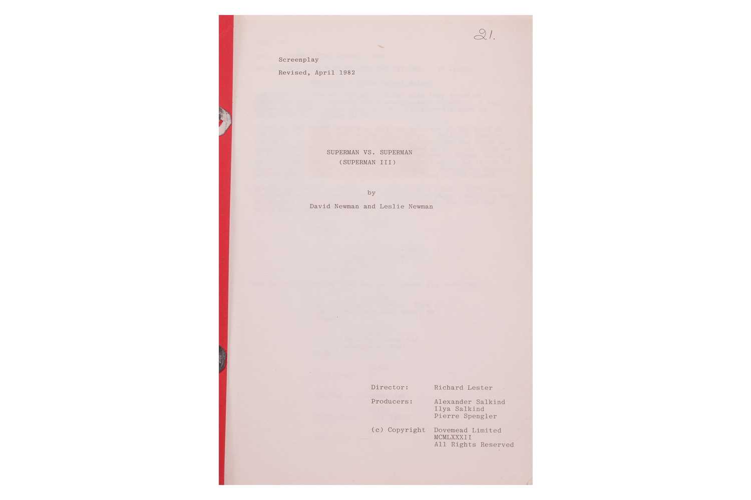 Lot 107 - The Marc Wolff Collection: Superman III (1983)...