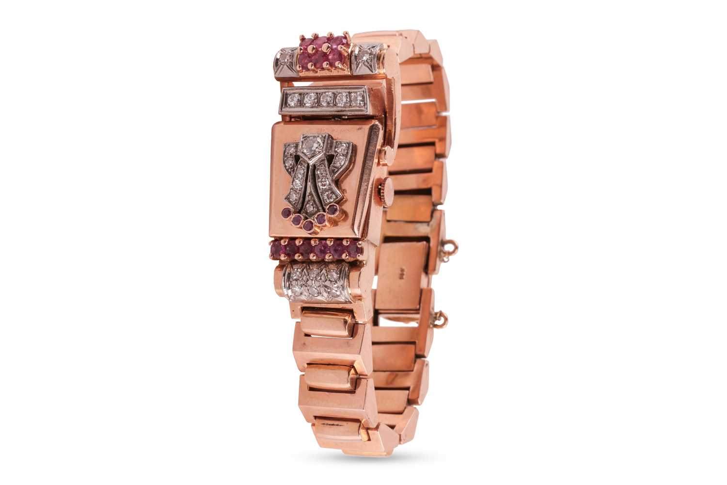 Lot 249 - A diamond and ruby-set concealed cocktail...