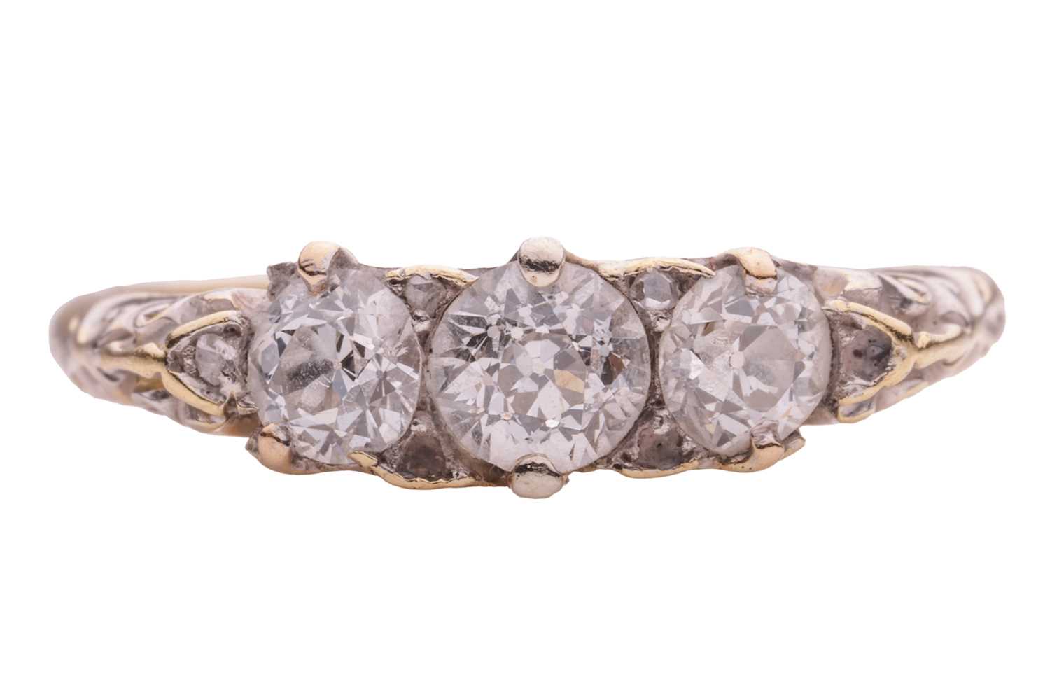 Lot 65 - A diamond half-hoop ring, with an estimated...