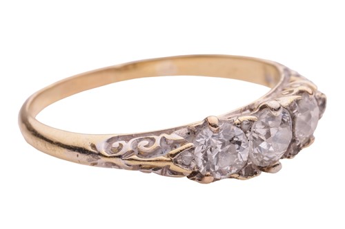 Lot 65 - A diamond half-hoop ring, with an estimated...