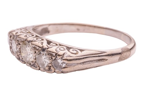 Lot 124 - A diamond half-hoop ring, with an estimated...