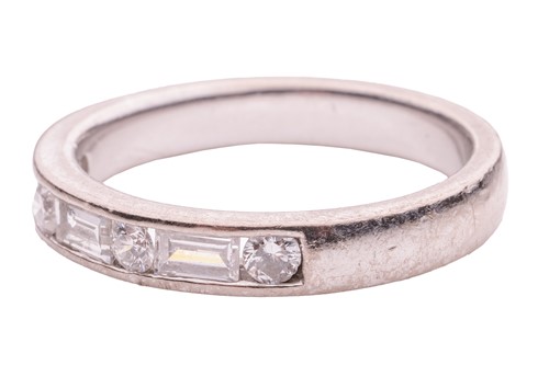 Lot 109 - A diamond half-eternity ring, with an...