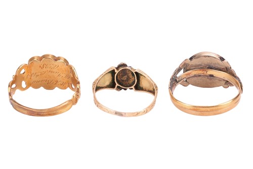 Lot 96 - Two 19th Century mourning rings, a gem-set...