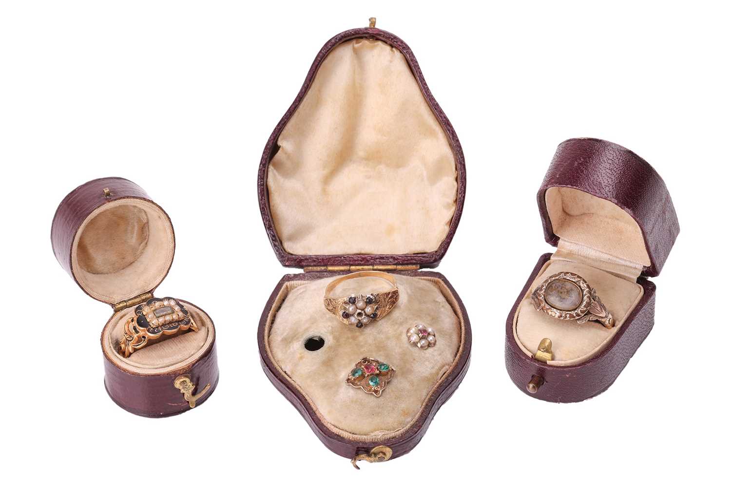 Lot 96 - Two 19th Century mourning rings, a gem-set...