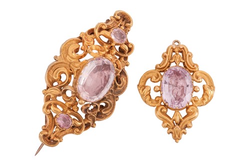 Lot 3 - A late 19th century brooch; the lozenge-shaped...