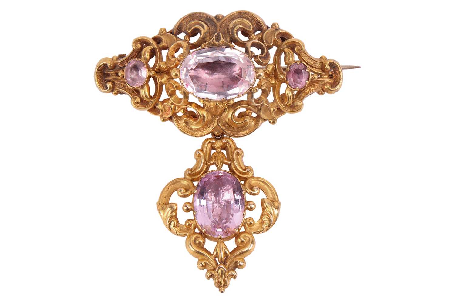 Lot 3 - A late 19th century brooch; the lozenge-shaped...