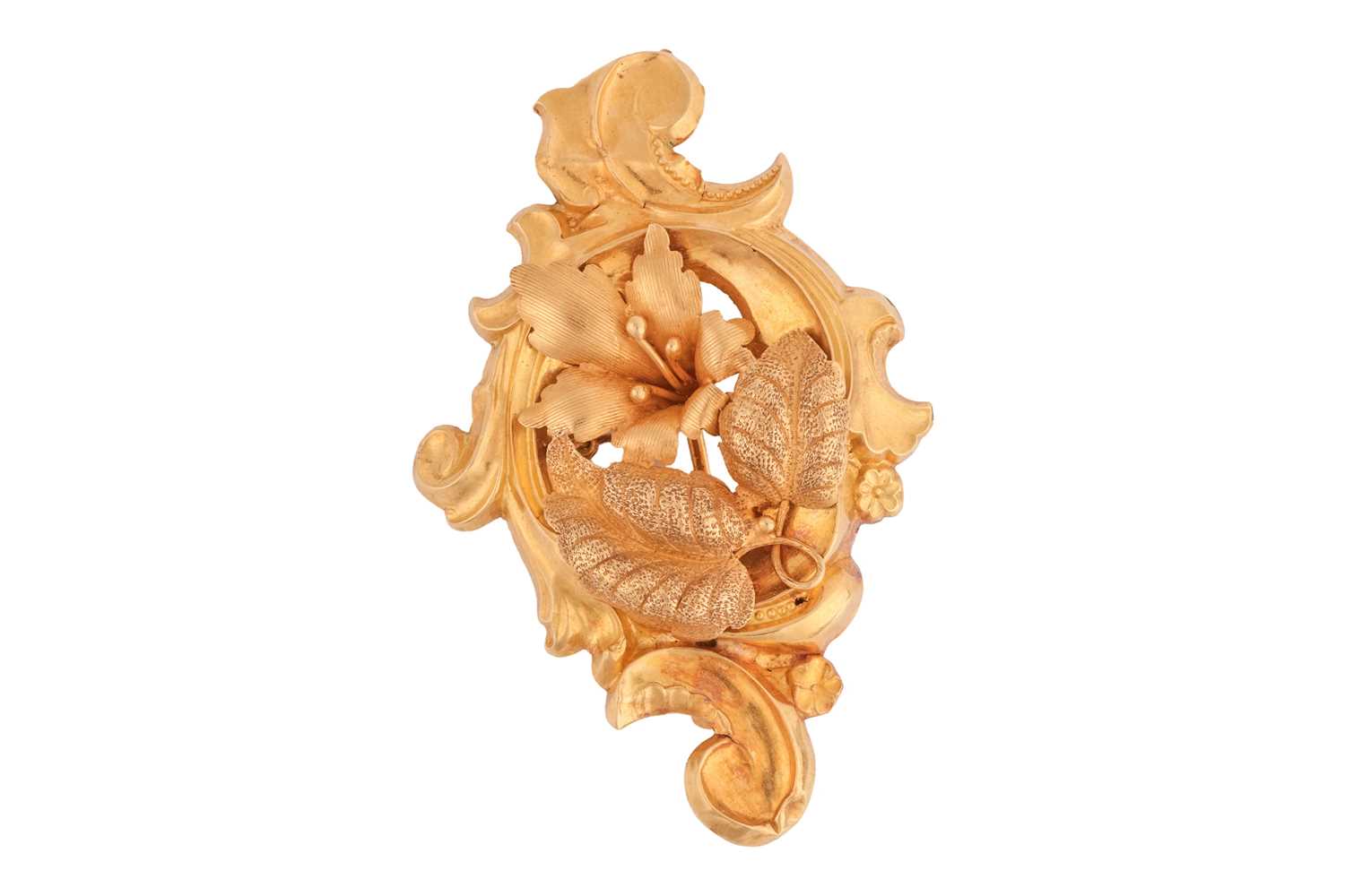 Lot 44 - A brooch of floral and foliate design,...