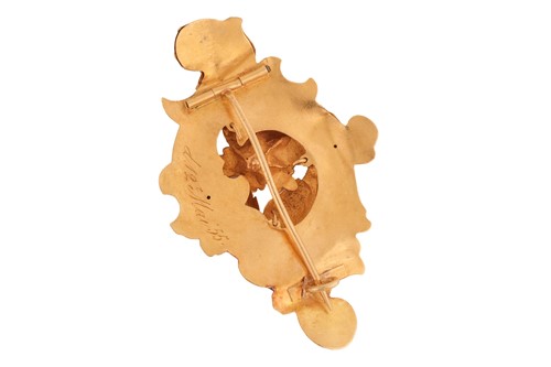 Lot 44 - A brooch of floral and foliate design,...