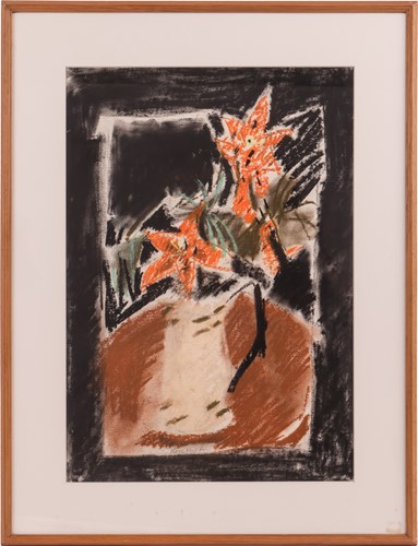 Lot 28 - Rose Hilton (British 1931-2019) orange flowers...