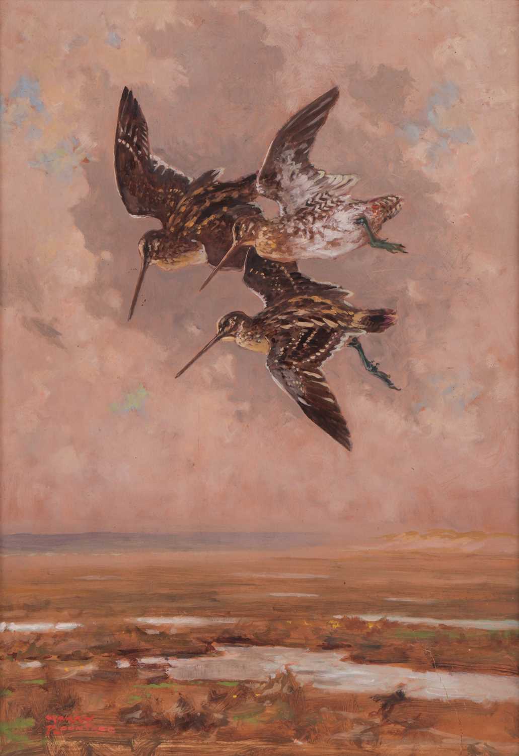 Lot 19 - Harry Rountree (British 1878-1950) Snipe in...
