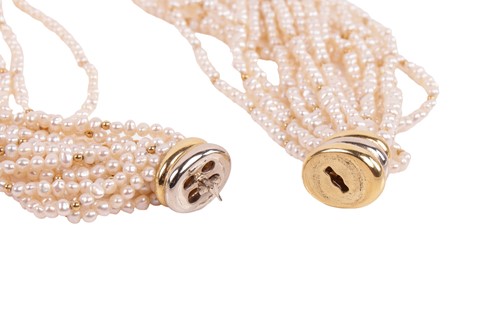 Lot 85 - A multi-strand pearl necklace; comprised of...