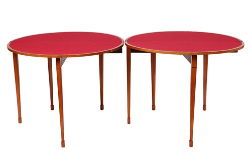 Lot 67 - A pair of Edwardian figured satinwood fold...
