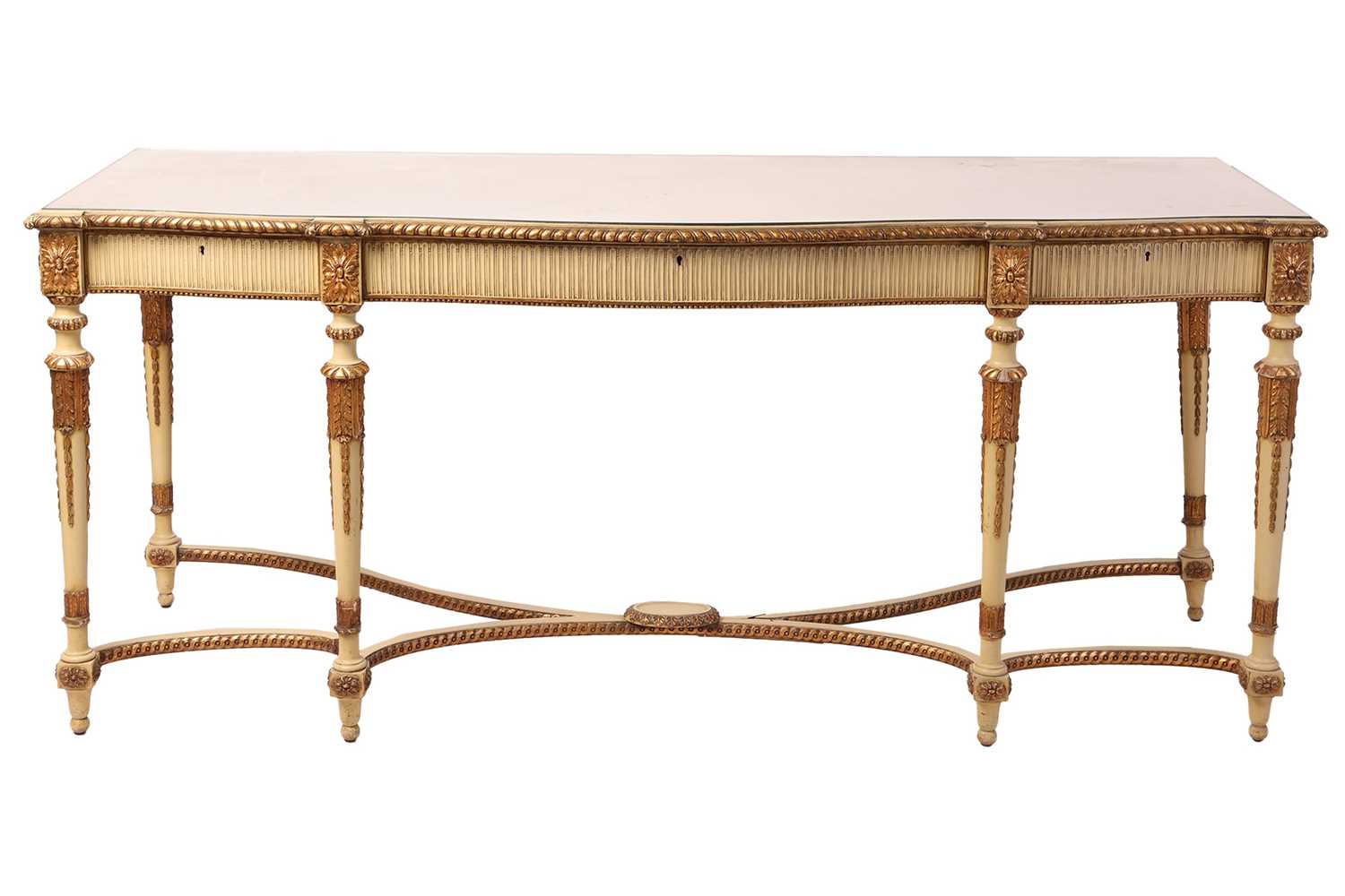 Lot 86 - A large early 20th century ivory painted and...