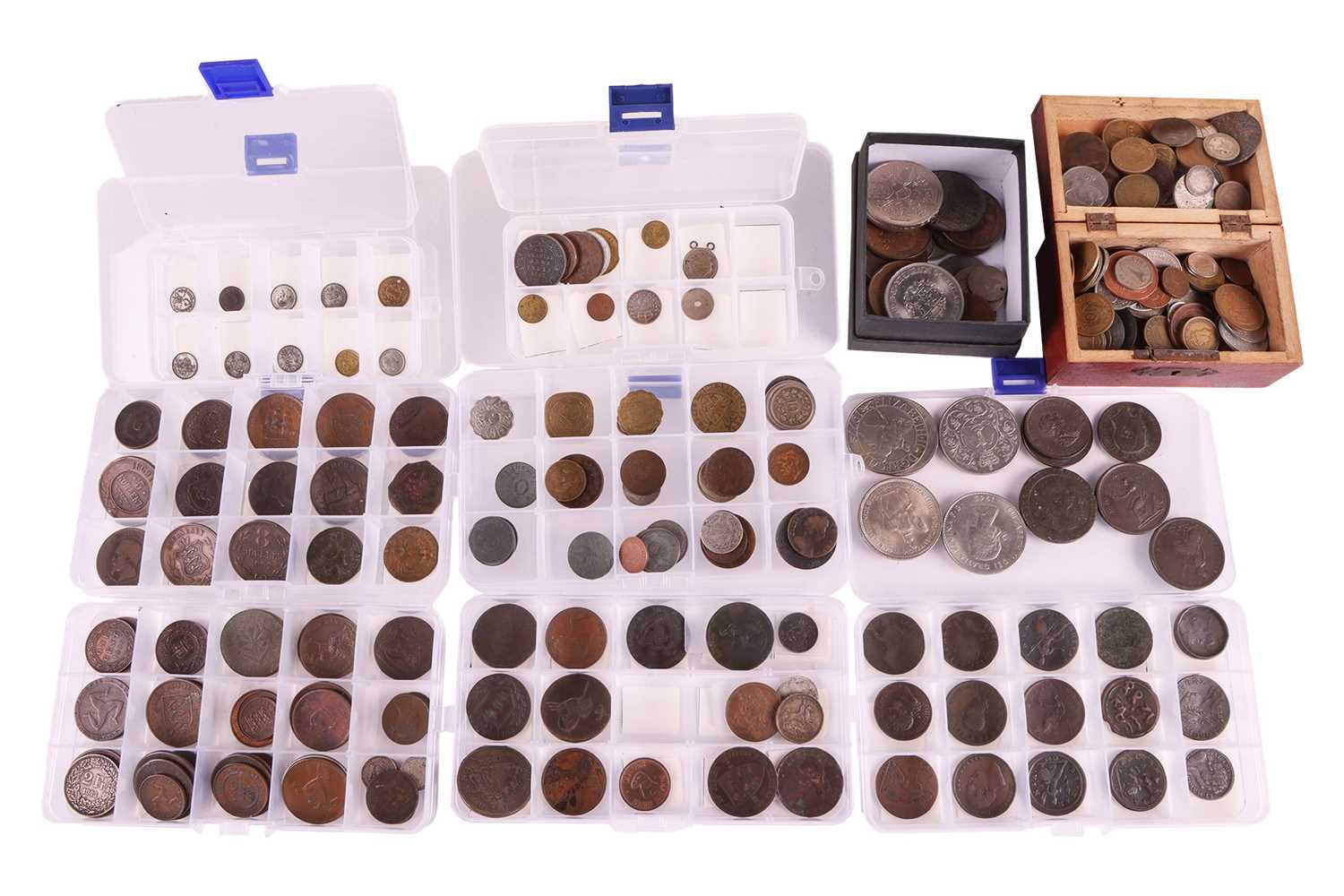 View Large Coin Collection Lot 167 - A large collection of coins and tokens,