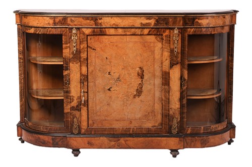 Lot 84 - A Victorian figured and accentuated walnut and...