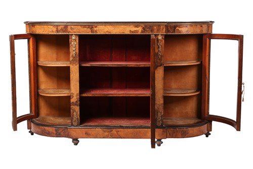 Lot 84 - A Victorian figured and accentuated walnut and...