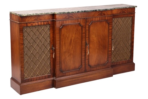 Lot 93 - A Regency style mahogany breakfront...