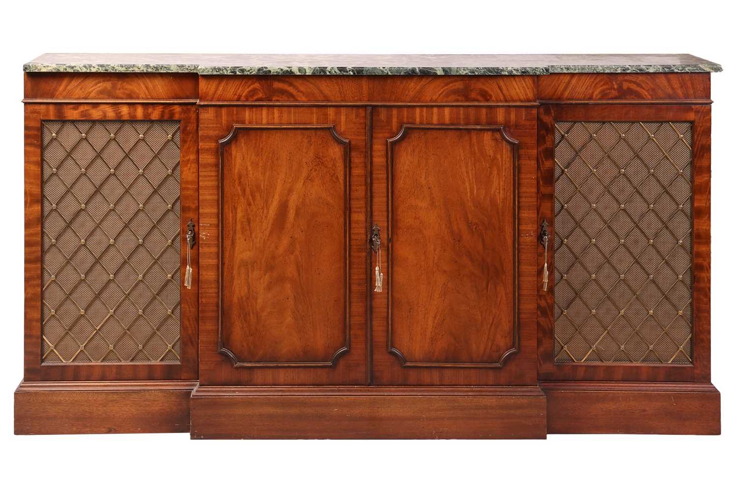 Lot 93 - A Regency style mahogany breakfront...