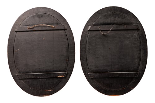 Lot 53 - A pair of Japanese Shibiyama work lacquer oval...