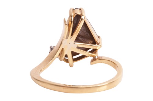 Lot 21 - A boulder opal dress ring, claw-set with a...