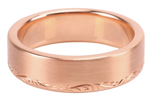 Lot 40 - A brush-finished ring band in 18ct gold, with...