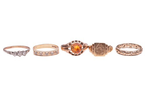 Lot 45 - Five rings; comprising a five-stone...