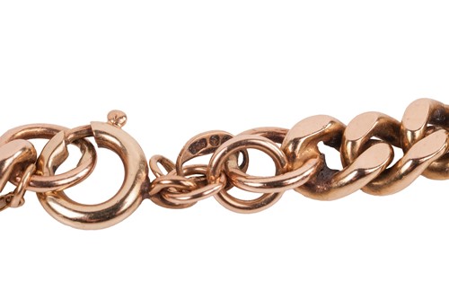 Lot 144 - A figaro link necklace, to a C-spring clasp,...