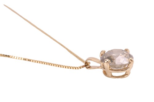 Lot 83 - A diamond single-stone pendant necklace, the...