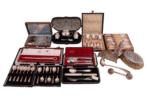 Lot 155 - A cased set of six Norwegian coffee spoons;...