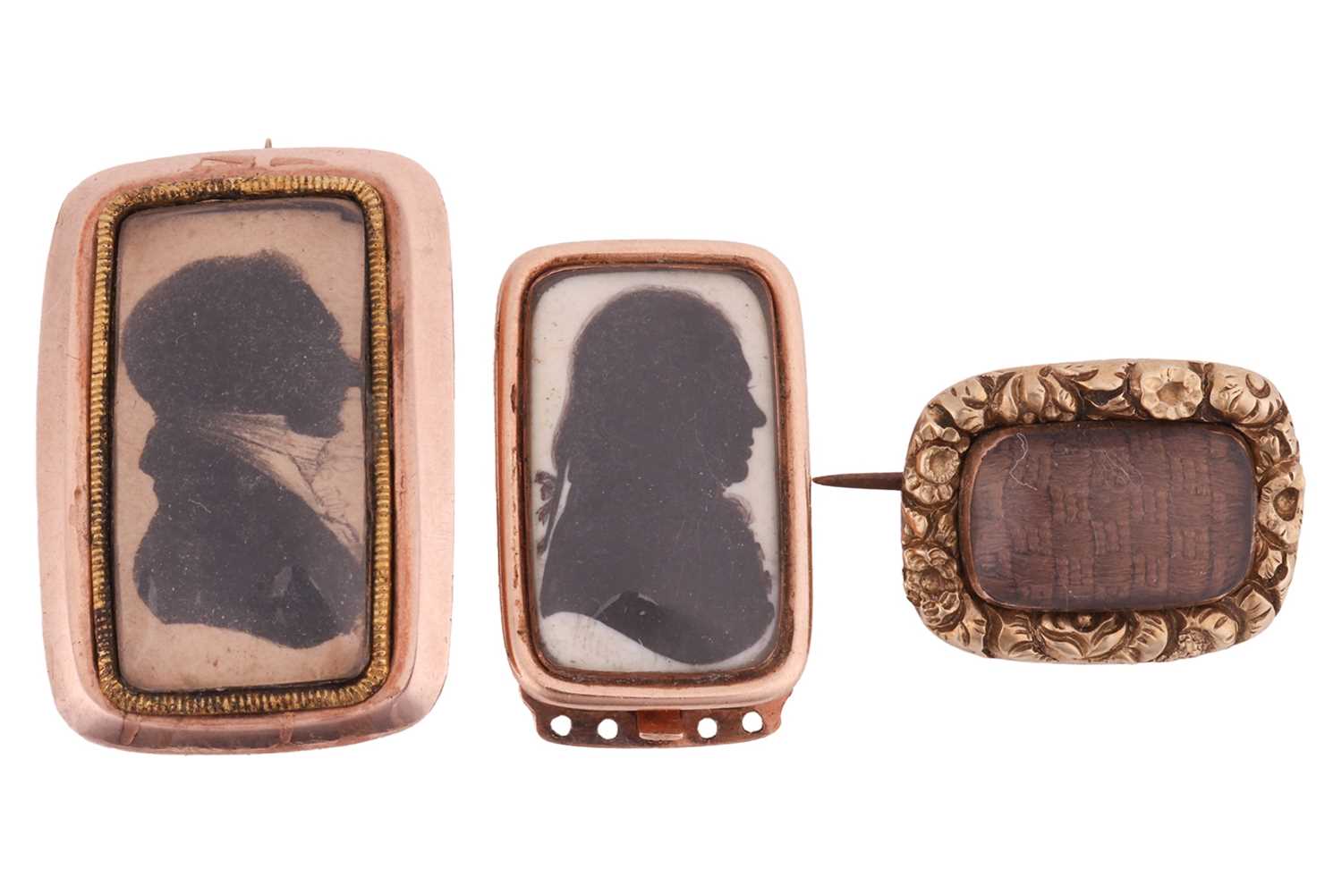 Lot 243 - Two George III fichu brooches and a clasp;...