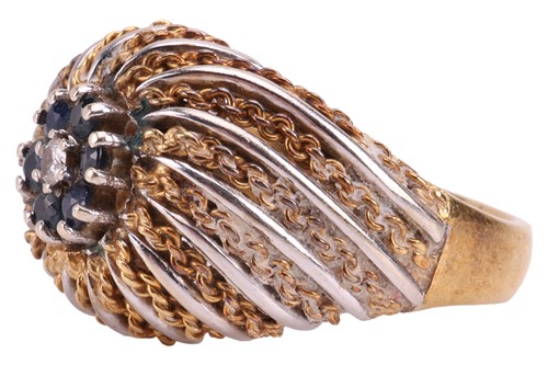 Lot 38 - A sapphire and diamond dress ring, of...