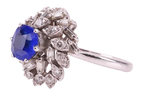 Lot 41 - A paste and diamond cluster ring, the central...