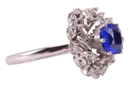 Lot 41 - A paste and diamond cluster ring, the central...