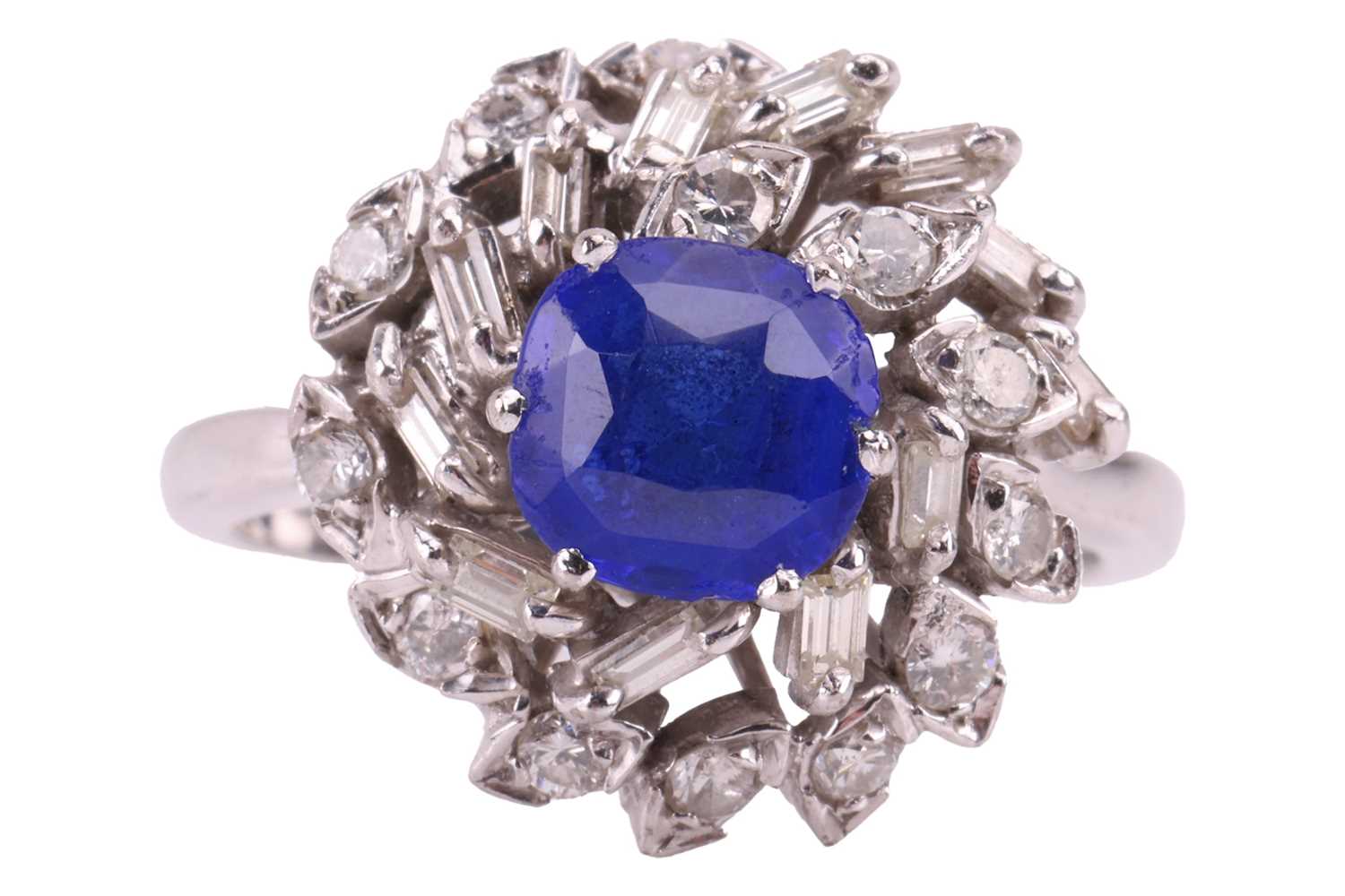 Lot 41 - A paste and diamond cluster ring, the central...