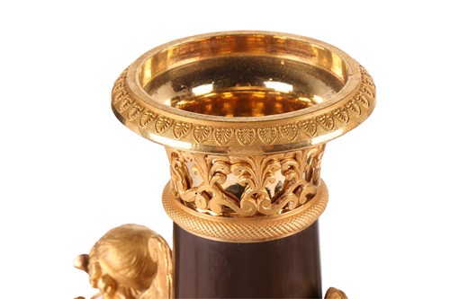 Lot 113 - A fine pair of French Empire bronze, gilt...