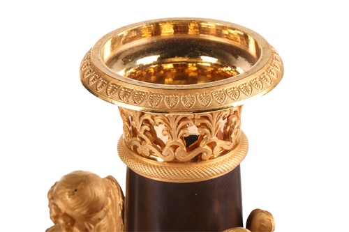 Lot 113 - A fine pair of French Empire bronze, gilt...