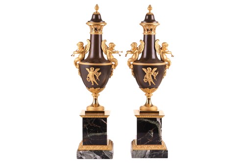 Lot 113 - A fine pair of French Empire bronze, gilt...