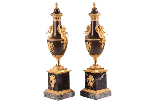 Lot 113 - A fine pair of French Empire bronze, gilt...