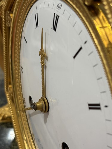 Lot 123 - A large French Empire gilt bronze and marble...