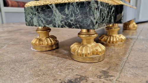 Lot 123 - A large French Empire gilt bronze and marble...