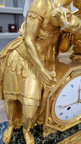 Lot 123 - A large French Empire gilt bronze and marble...