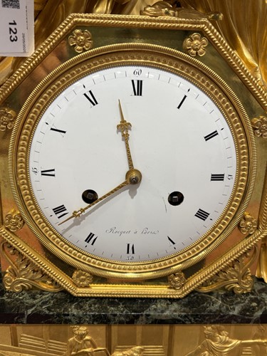 Lot 123 - A large French Empire gilt bronze and marble...