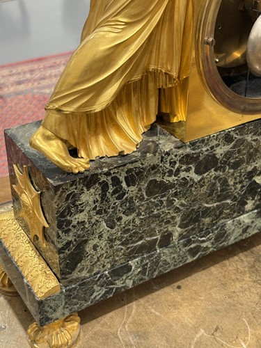 Lot 123 - A large French Empire gilt bronze and marble...