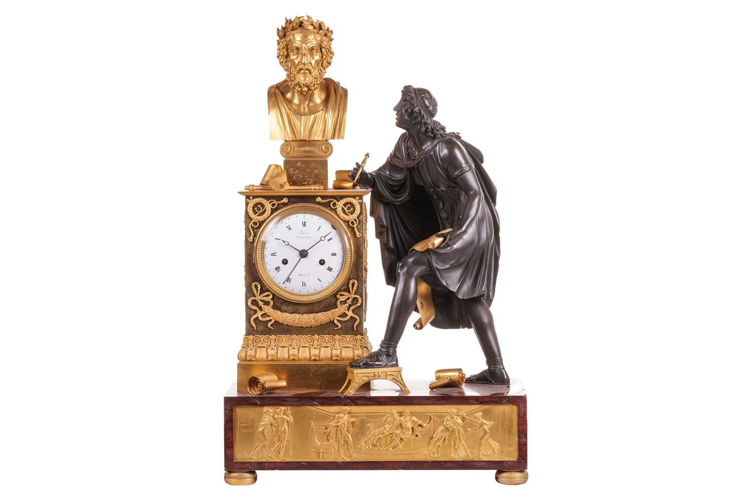 Lot 41 - A French Empire bronze, gilt bronze and...