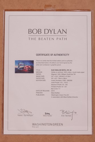 Lot 63 - Bob Dylan (American b.1941) Blue Swallow Motel,...