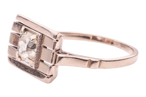 Lot 69 - A diamond-set dress ring, the plaque-style...