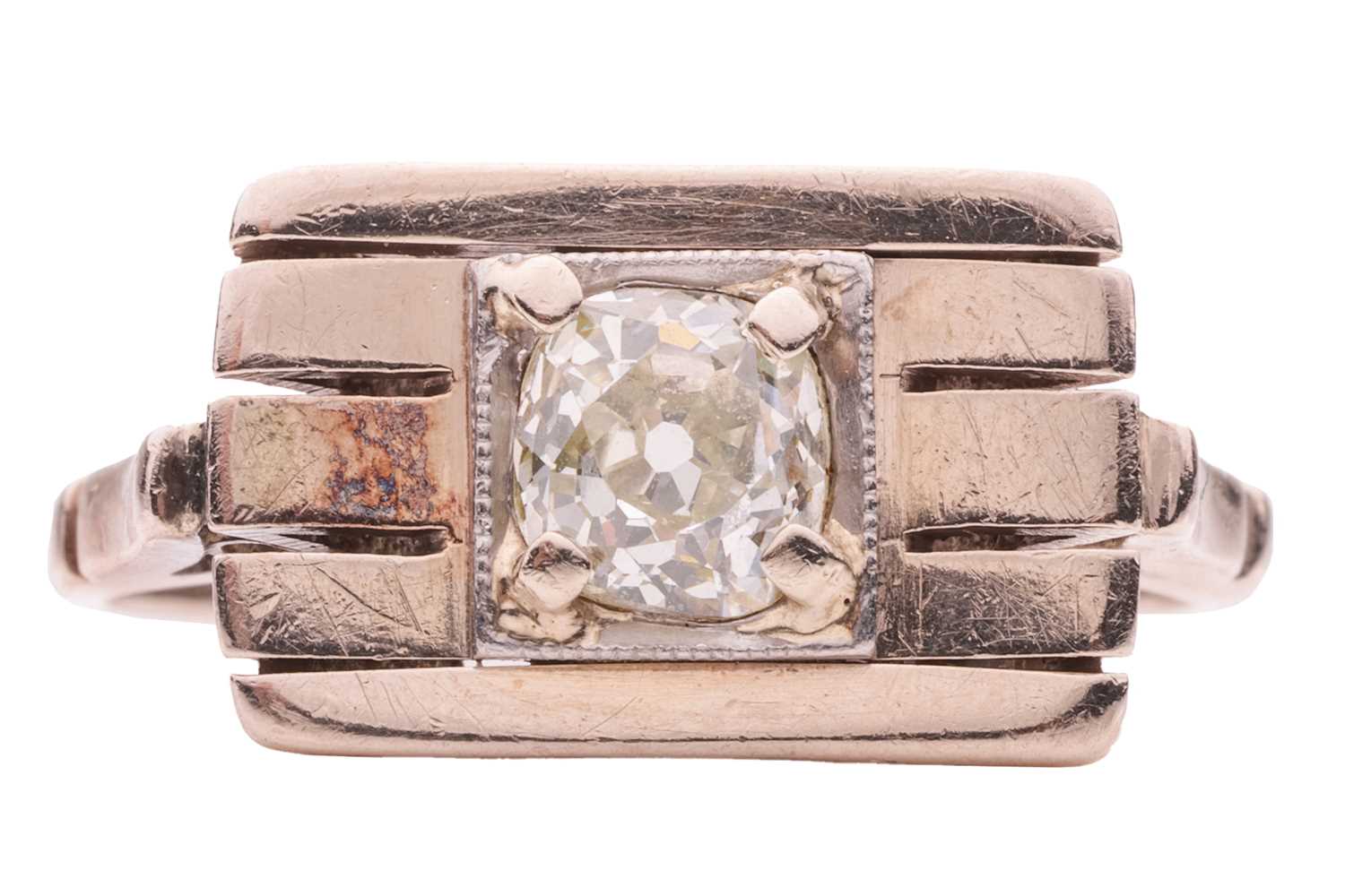 Lot 69 - A diamond-set dress ring, the plaque-style...