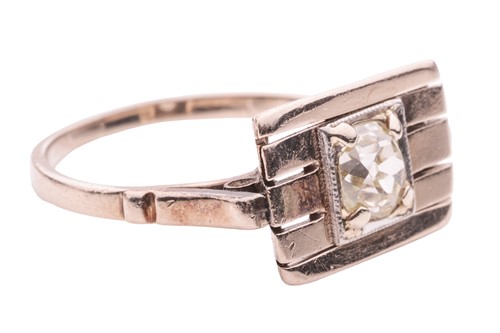 Lot 69 - A diamond-set dress ring, the plaque-style...