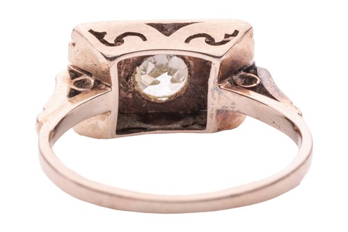 Lot 69 - A diamond-set dress ring, the plaque-style...